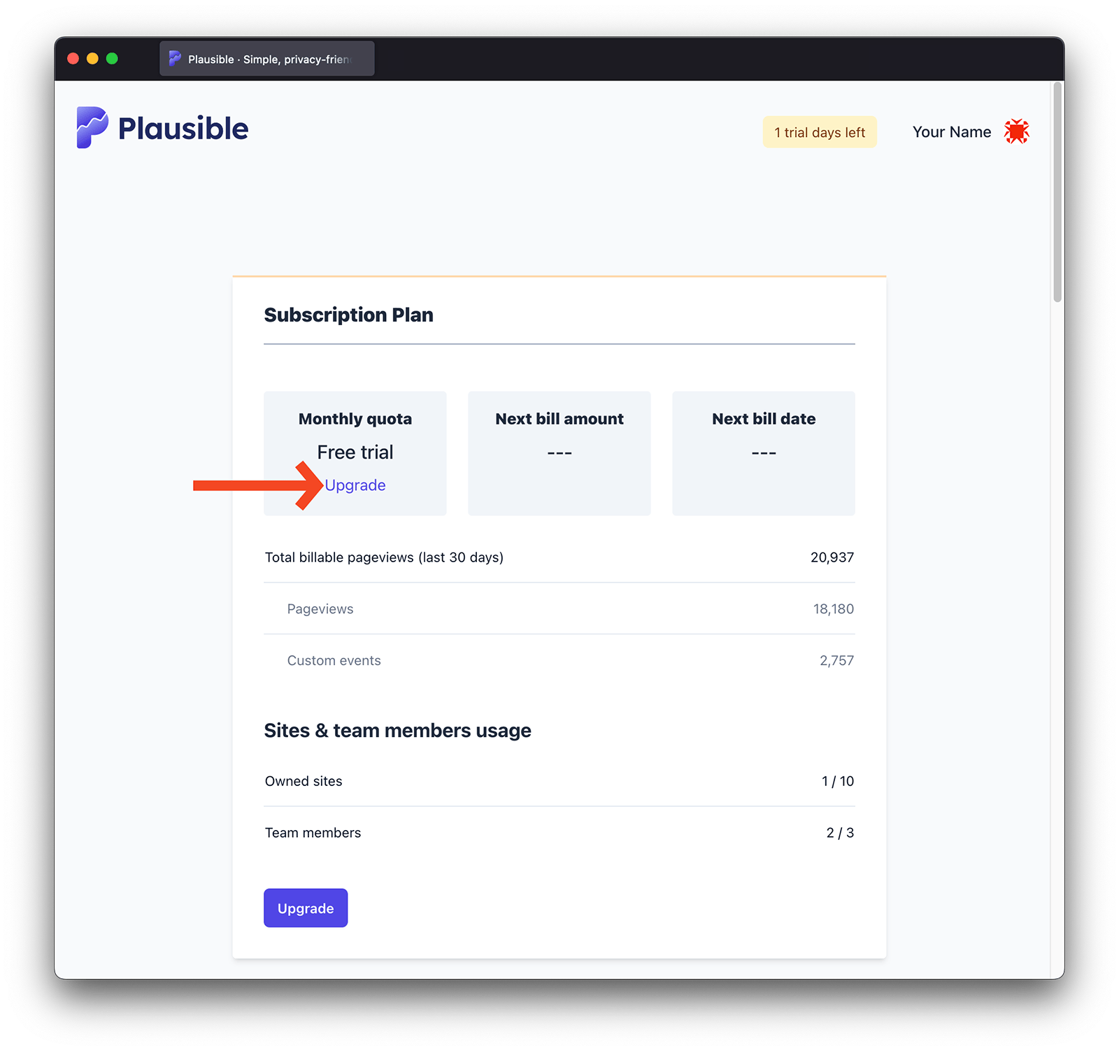 Upgrade your trial account to a paid subscription