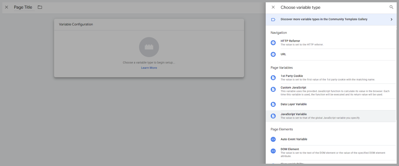 choose variable type choose variable type
